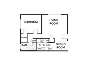 One Bed One Bath - A 101 101 floor plan